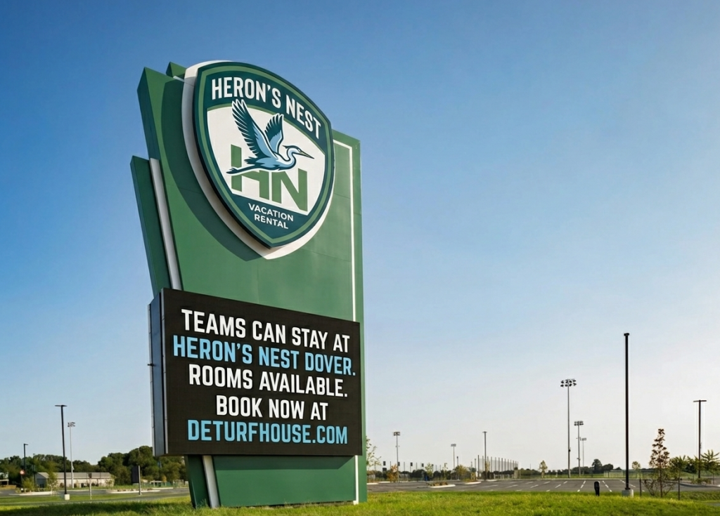 Hotel sign offering accommodation options in Dover area